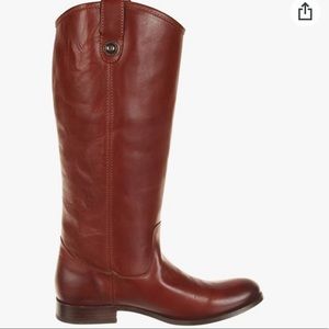 Frye Melissa lug boots in Cognac size 9